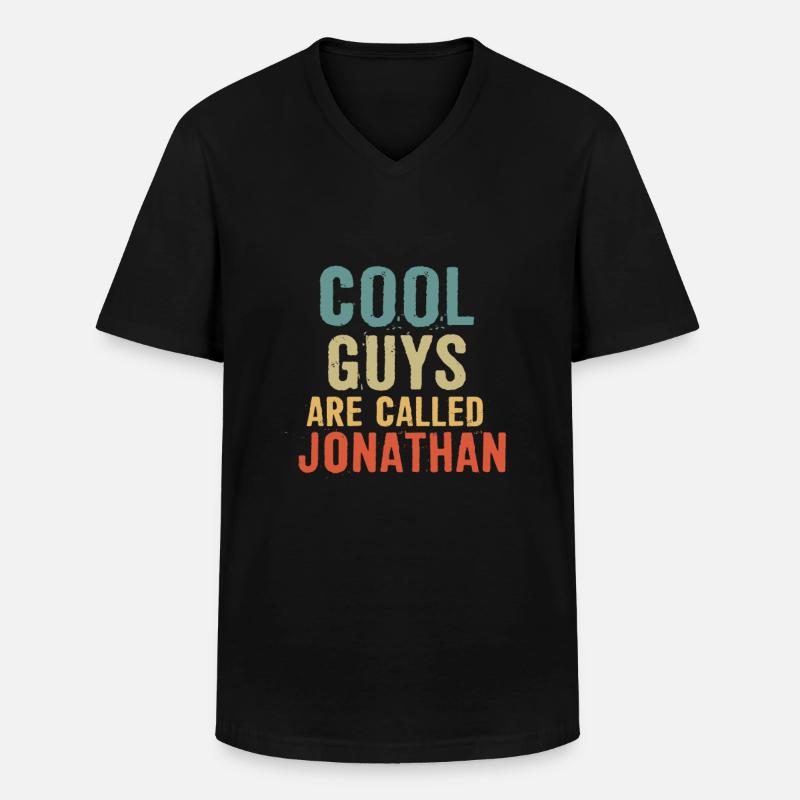 Cool guys are called Jonathan - Männer-T-Shirt mit V-Ausschnitt - Schwarz