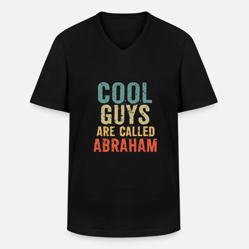 Cool guys are called Abraham - Männer-T-Shirt mit V-Ausschnitt - Schwarz