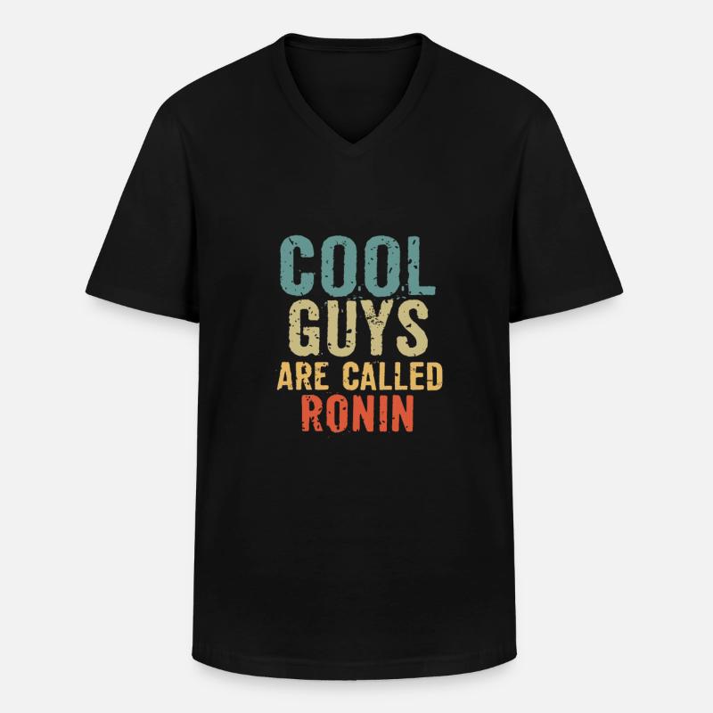 Cool guys are called ronin - Männer-T-Shirt mit V-Ausschnitt - Schwarz