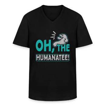 Dugong Oh L’Humanatee Animal Marin Lamantin - T-shirt col V Homme - noir - Devant - AI Model Male 178 dark (178cm)
