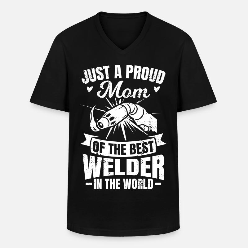 Stolze Mutter des besten Schweißers - Männer-T-Shirt mit V-Ausschnitt - Schwarz
