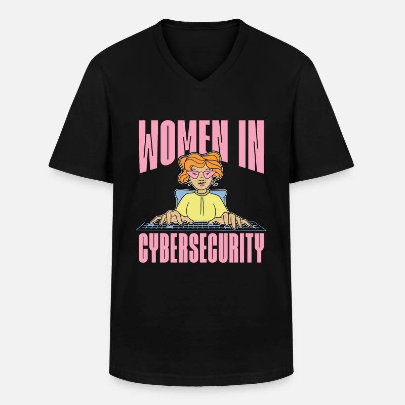 Cybersecurity Women In Cybersecurity Programming - Männer-T-Shirt mit V-Ausschnitt - Schwarz