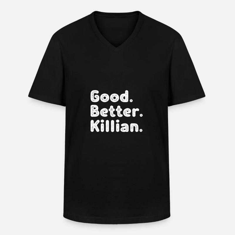Good better Killian - Männer-T-Shirt mit V-Ausschnitt - Schwarz