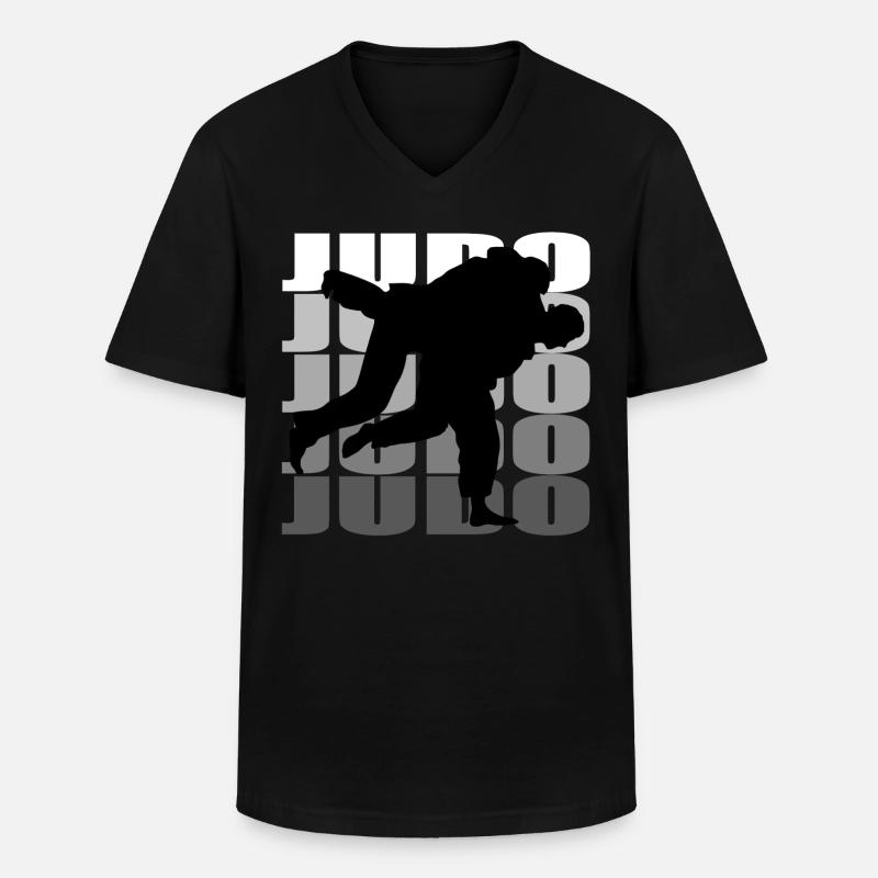 Judo - Männer-T-Shirt mit V-Ausschnitt - Schwarz