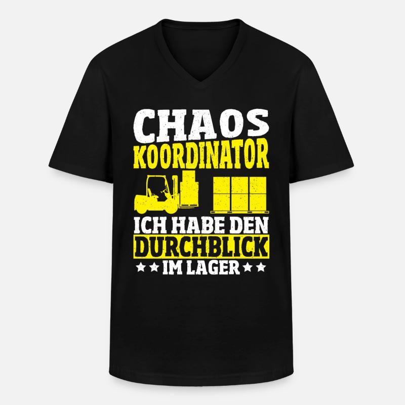 Lustiger Staplerfahrer Gabelstapler Beruf Sprüche - Männer-T-Shirt mit V-Ausschnitt - Schwarz