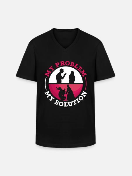 Aikido Fighter Mit problem Mit piktogram Mor Karate - Klassisk herre T-shirt med V-udskæring - sort