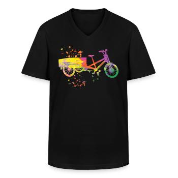 Heavy Duty Bike Cargo Bike Cargo Bike Cargo Bike - Men's V-Neck T-Shirt - black - Front - AI Model Male 178 dark (178cm)