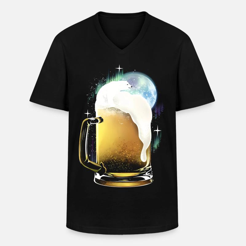 23F 0226 bk - Männer-T-Shirt mit V-Ausschnitt - Schwarz