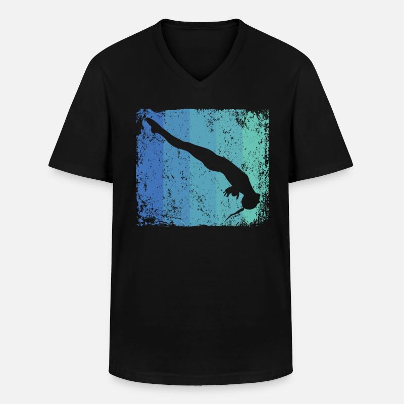 Turmspringen Kunstspringen Synchronspringen - Männer-T-Shirt mit V-Ausschnitt - Schwarz