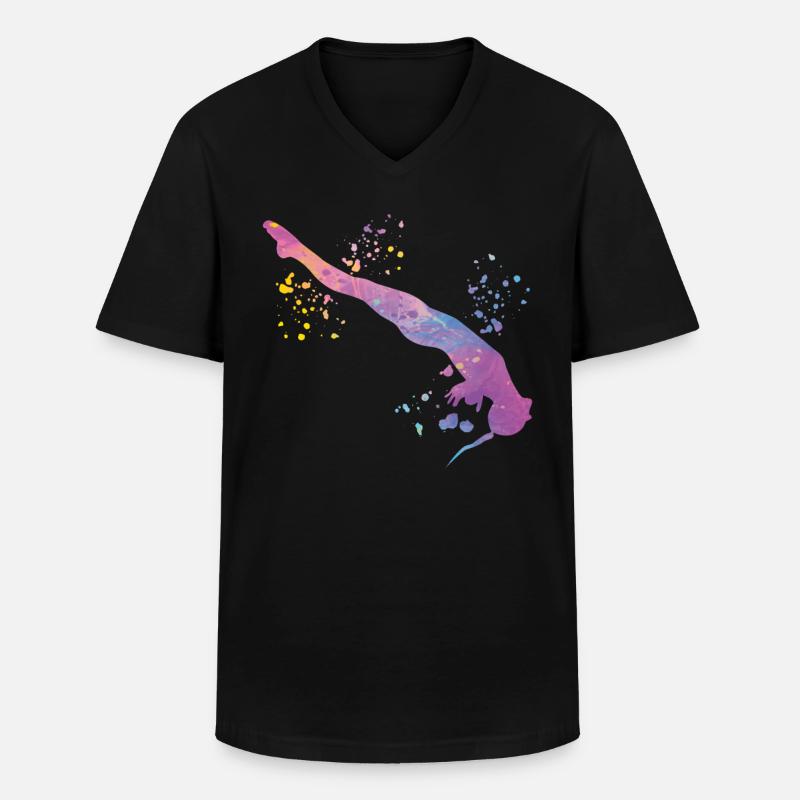 Synchronisierter Wassertaucher High Diver - Männer-T-Shirt mit V-Ausschnitt - Schwarz