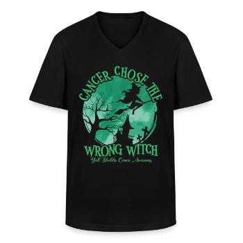 Krebs Hexe Grün Gallenblasenkrebs - Männer-T-Shirt mit V-Ausschnitt - Schwarz - Vorne - AI Model Male 178 dark (178cm)