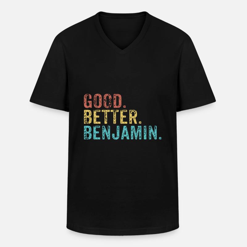 Good better Benjamin - Männer-T-Shirt mit V-Ausschnitt - Schwarz