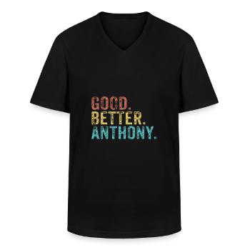 Good better Anthony - Männer-T-Shirt mit V-Ausschnitt - Schwarz - Vorne - AI Model Male 178 dark (178cm)