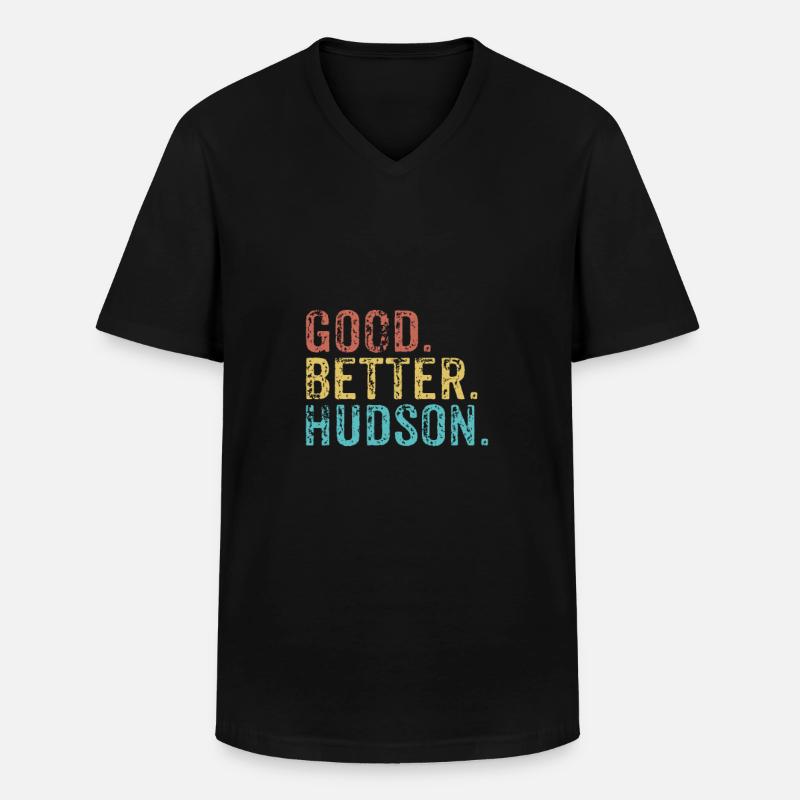 Good better Hudson - Männer-T-Shirt mit V-Ausschnitt - Schwarz