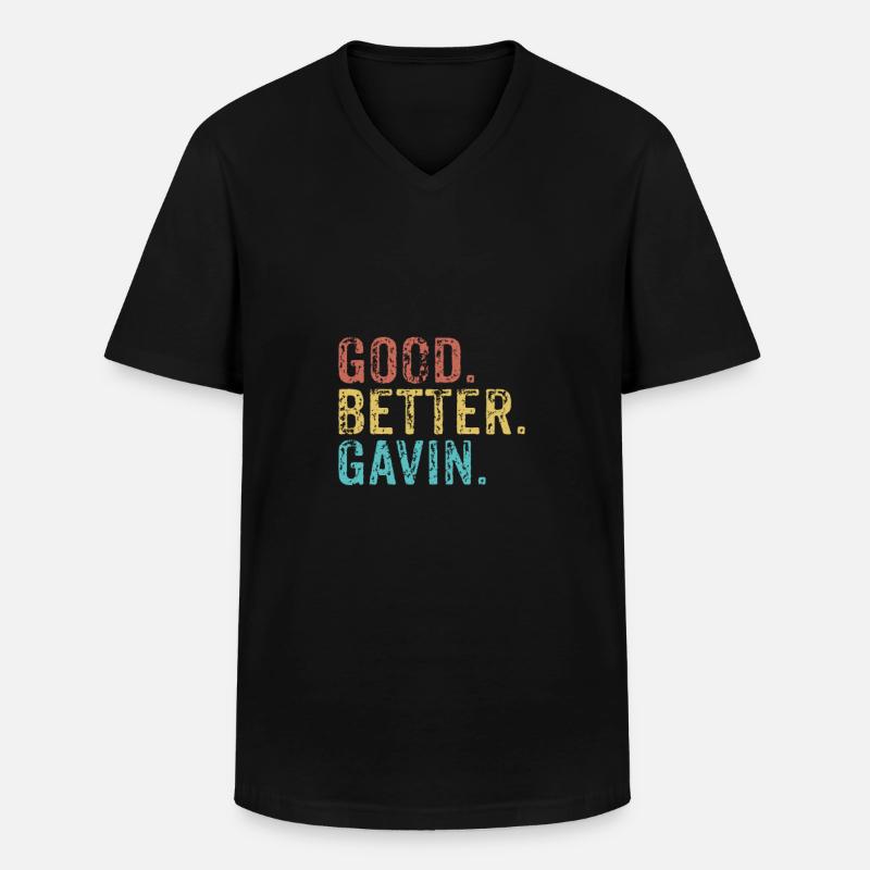 Good better Gavin - Männer-T-Shirt mit V-Ausschnitt - Schwarz
