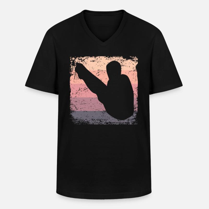 Synchronisierter Wassertaucher High Diver - Männer-T-Shirt mit V-Ausschnitt - Schwarz