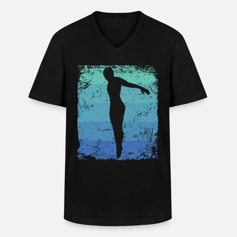 Synchronisierter Wassertaucher High Diver - Männer-T-Shirt mit V-Ausschnitt - Schwarz