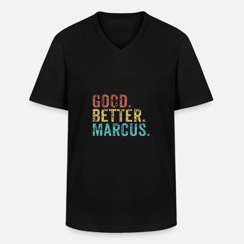 Cool guys are called Marcus - Männer-T-Shirt mit V-Ausschnitt - Schwarz