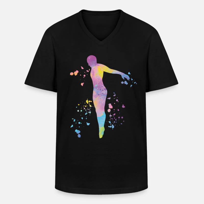 Turmspringen Synchronspringen Kunstspringen - Männer-T-Shirt mit V-Ausschnitt - Schwarz