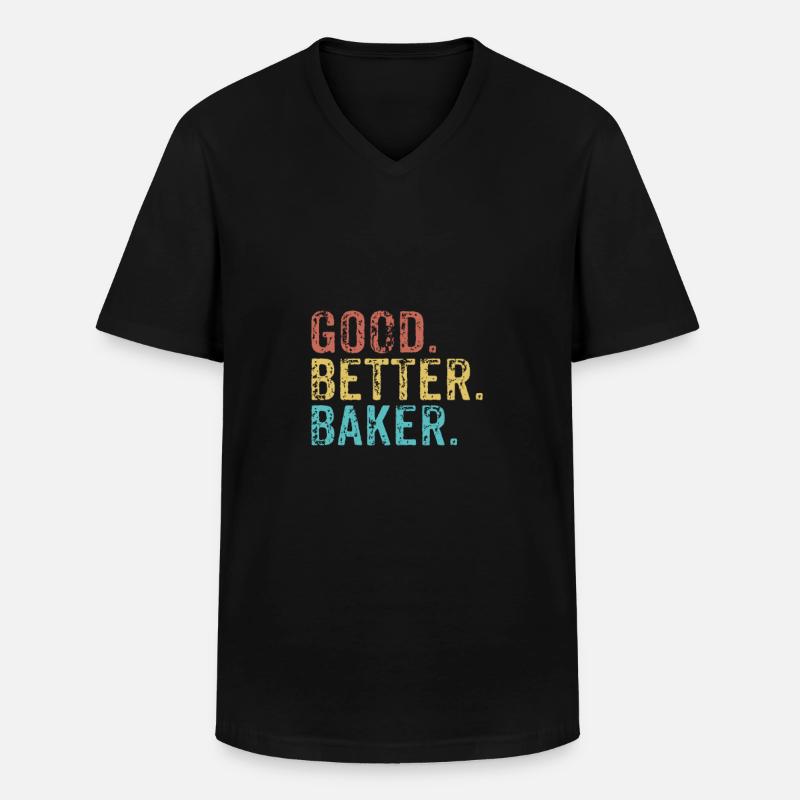 Good better Baker - Männer-T-Shirt mit V-Ausschnitt - Schwarz