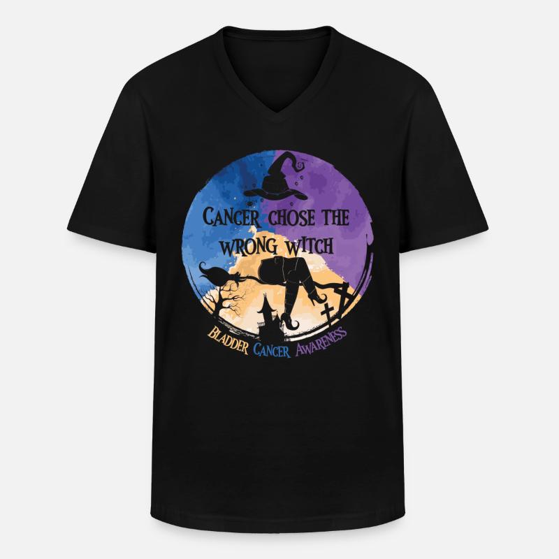 Krebs Hexe Ringelblume Blasenkrebs - Männer-T-Shirt mit V-Ausschnitt - Schwarz