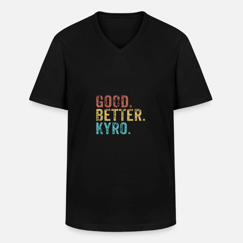 Good better Kyro - Männer-T-Shirt mit V-Ausschnitt - Schwarz