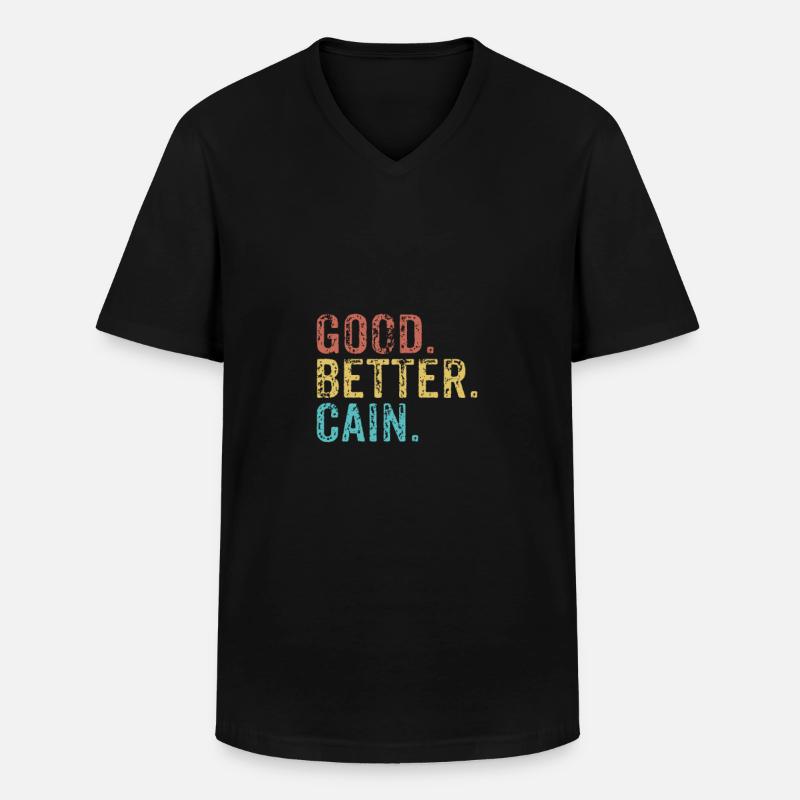 Good better Cain - Männer-T-Shirt mit V-Ausschnitt - Schwarz