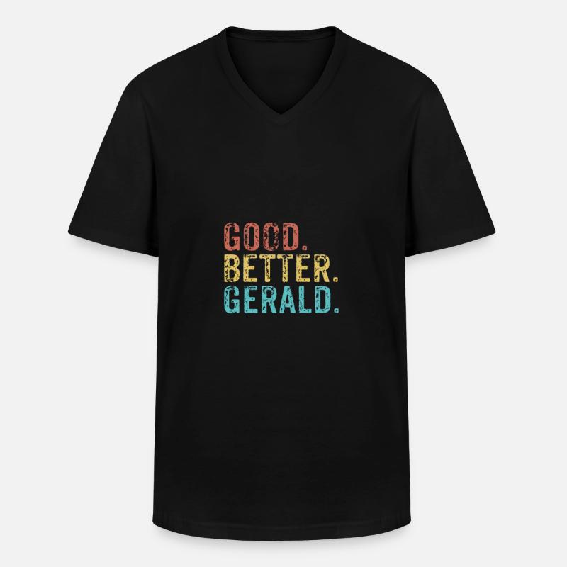 Cool guys are called Gerald - Männer-T-Shirt mit V-Ausschnitt - Schwarz