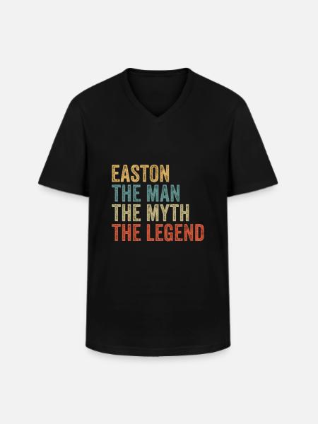 Easton the man the myth - Men's V-Neck T-Shirt - black