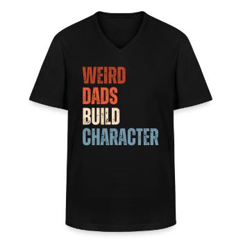 Seltsame Väter Bilden Charakter Lustig Vater - Männer-T-Shirt mit V-Ausschnitt - Schwarz - Vorne - AI Model Male 178 dark (178cm)