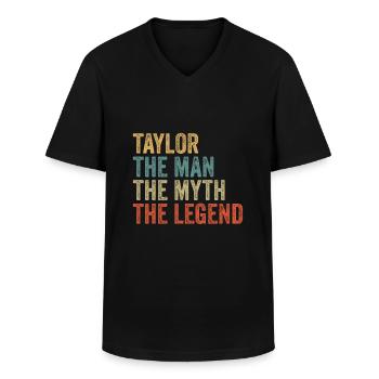 Taylor the man the myth - Männer-T-Shirt mit V-Ausschnitt - Schwarz - Vorne - AI Model Male 178 dark (178cm)
