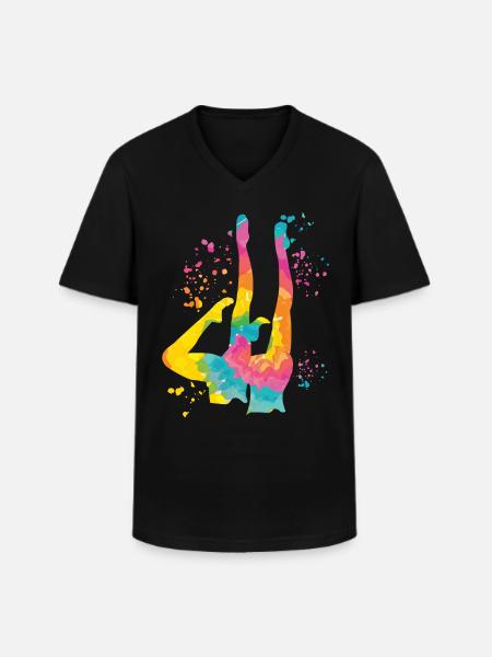 Artistic Swim Team Synchronized Swimming - Men's V-Neck T-Shirt - black