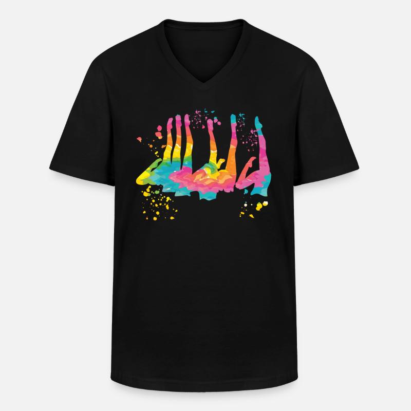 Artistic Swim Team Synchronschwimmen - Männer-T-Shirt mit V-Ausschnitt - Schwarz