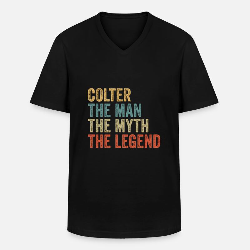 Colter the man the myth - Männer-T-Shirt mit V-Ausschnitt - Schwarz