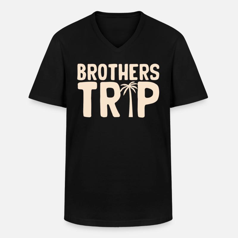 Geschwister Brüder Reise - Männer-T-Shirt mit V-Ausschnitt - Schwarz