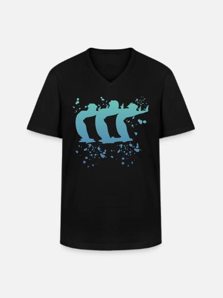 Artistic Swim Team Synchronized Swimming - Men's V-Neck T-Shirt - black
