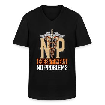 Nurse Practitioner NP Doesn't Mean Medical Nursing - Männer-T-Shirt mit V-Ausschnitt - Schwarz - Vorne - AI Model Male 178 dark (178cm)