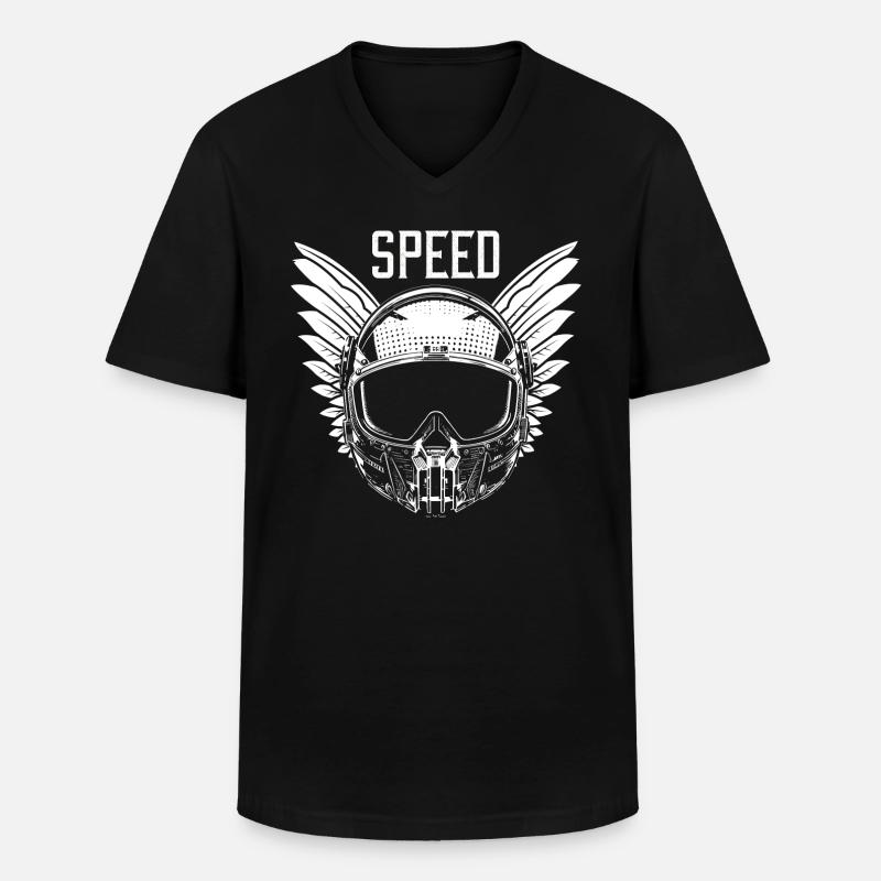 Speed - Männer-T-Shirt mit V-Ausschnitt - Schwarz