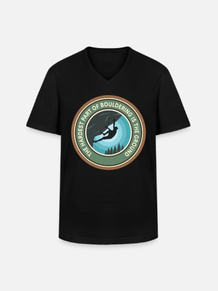 Bouldering Boulderer Bouldering - Men's V-Neck T-Shirt - black