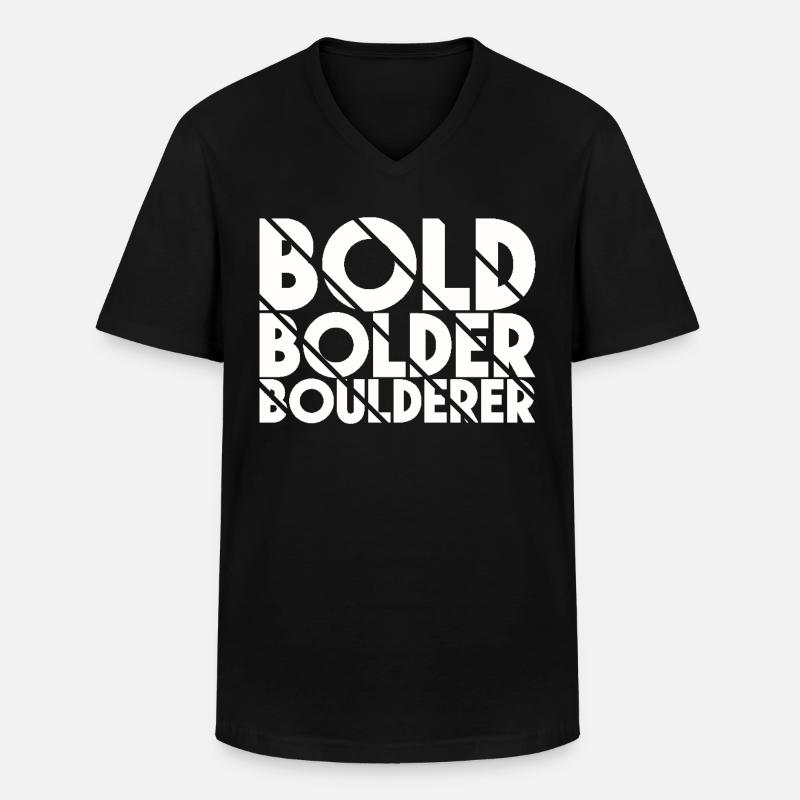 Bouldern Bold Bolder Boulderer - Männer-T-Shirt mit V-Ausschnitt - Schwarz