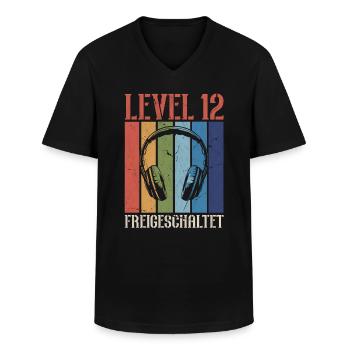12. Geburtstag 12 Jahre Level 12 Video Gamer - Männer-T-Shirt mit V-Ausschnitt - Schwarz - Vorne - AI Model Male 178 dark (178cm)