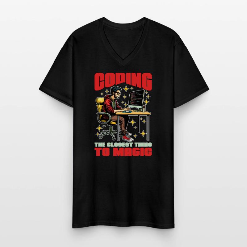 Le codage du codeur est ce qui se rapproche le plus de Magic Developer T-shirt col V Homme