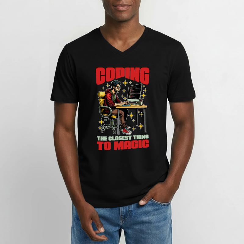 Le codage du codeur est ce qui se rapproche le plus de Magic Developer T-shirt col V Homme