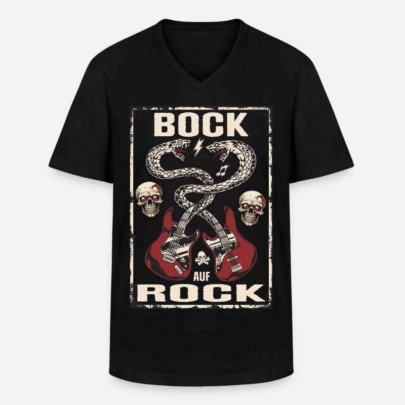 Bock auf Rock - Männer-T-Shirt mit V-Ausschnitt - Schwarz