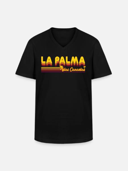 La Palma Isla de Canarias - Camiseta con cuello de pico hombre - negro