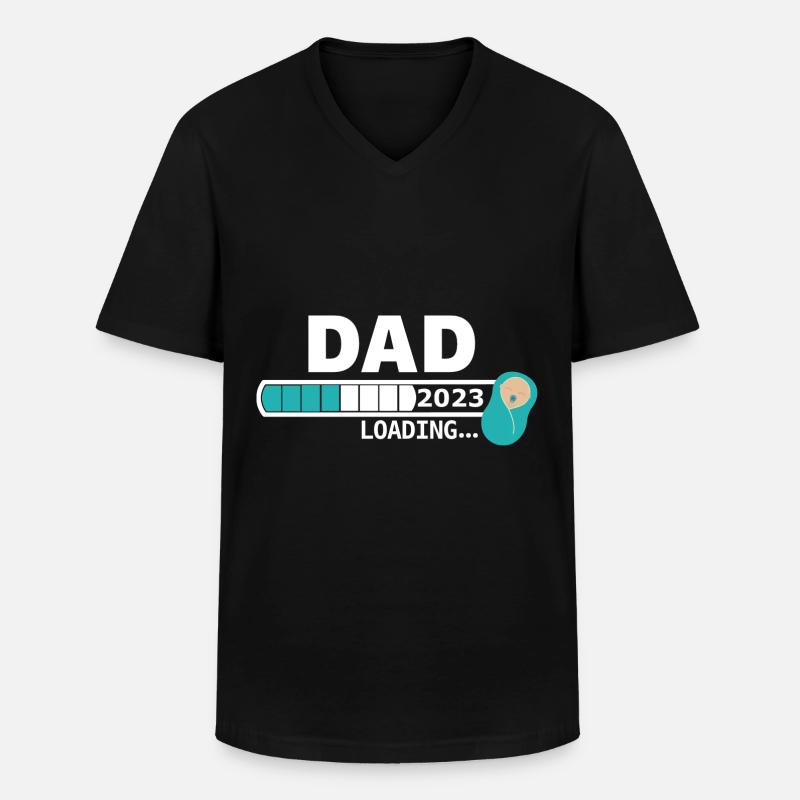 DAD 2023 loading... - Männer-T-Shirt mit V-Ausschnitt - Schwarz