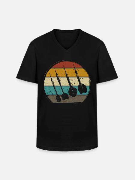 Retro Dartpfeile Vintage Dart Flights Darts - Men's V-Neck T-Shirt - black