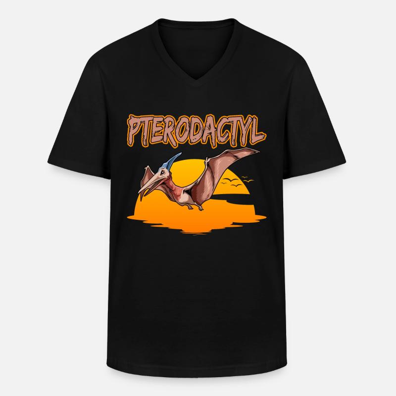Pterodactyl Pteranodon Peteinosaurus - Männer-T-Shirt mit V-Ausschnitt - Schwarz