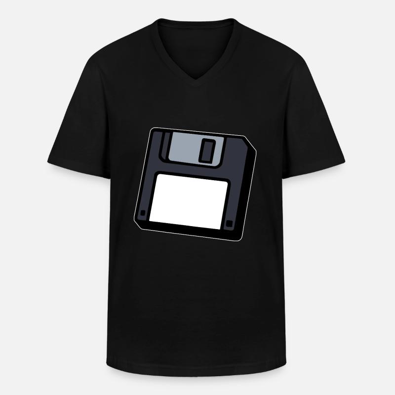 Diskette Retro Symbol Computer - Männer-T-Shirt mit V-Ausschnitt - Schwarz