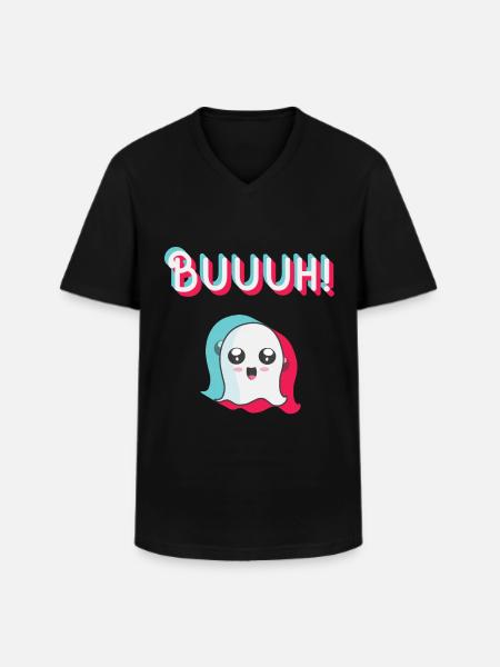 tiktok ghost, halloween trend - Men's V-Neck T-Shirt - black